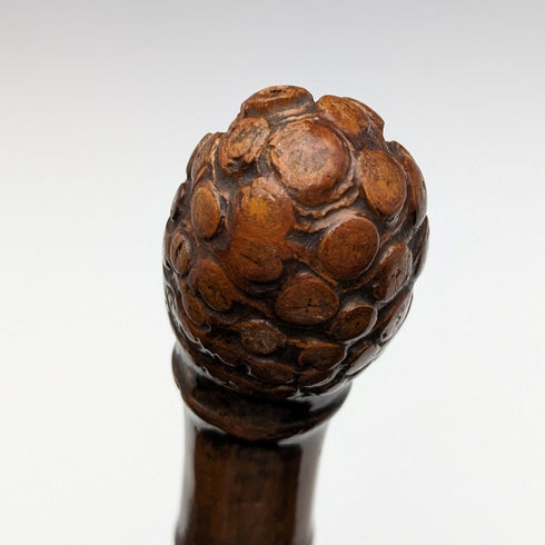 1897年 ステッキ 杖 彫刻ロンデルハンドル 純銀装飾 88cm